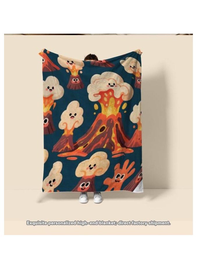 Children's or student cartoon flannel thin blanket (warm and comfortable, suitable for sleep, games) 100cm*150cm - 1138