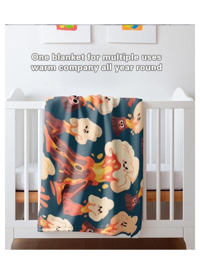 Children's or student cartoon flannel thin blanket (warm and comfortable, suitable for sleep, games) 100cm*150cm - 1138