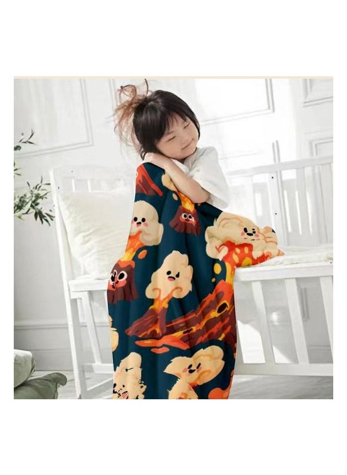 Children's or student cartoon flannel thin blanket (warm and comfortable, suitable for sleep, games) 100cm*150cm - 1138