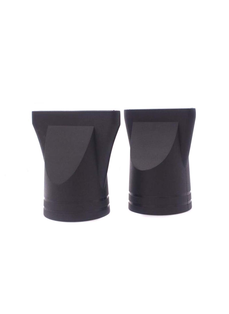 2PCS Black Plastic Salon Hair Dryer Nozzle Narrow Concentrator Portable Hair Drying Nozzle For Salon and Home Use Only for Outer Diameter 45cm