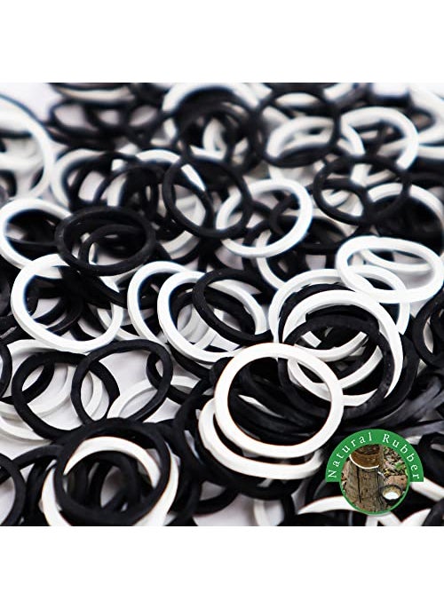 1000 Pcs Rubber Bands Hair Band Soft Elastic Hair Accessories Braids Mini Hair Ties Stretchy Hair Ties No Damage Rubber Bands for Hair Made in Vietnam (Black & White)