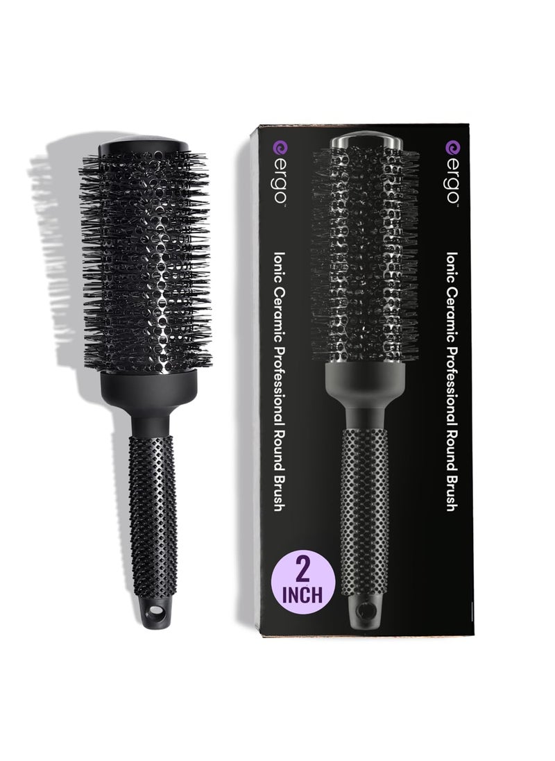 Ergo Ceramic Ionic Round Brush for Blow Out - Salon Quality Hair Brushes for Women - Roller Brush for Blow Drying, Wet and Dry Hair Styling, Volumizing Hair Care - ER53: 2
