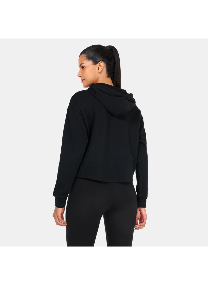 Women's Essentials+ Metallic Logo Cropped Hoodie