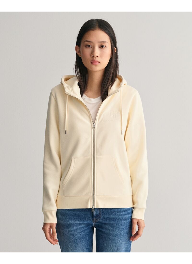 Gant Regular Tonal Shield Zip Hoodie