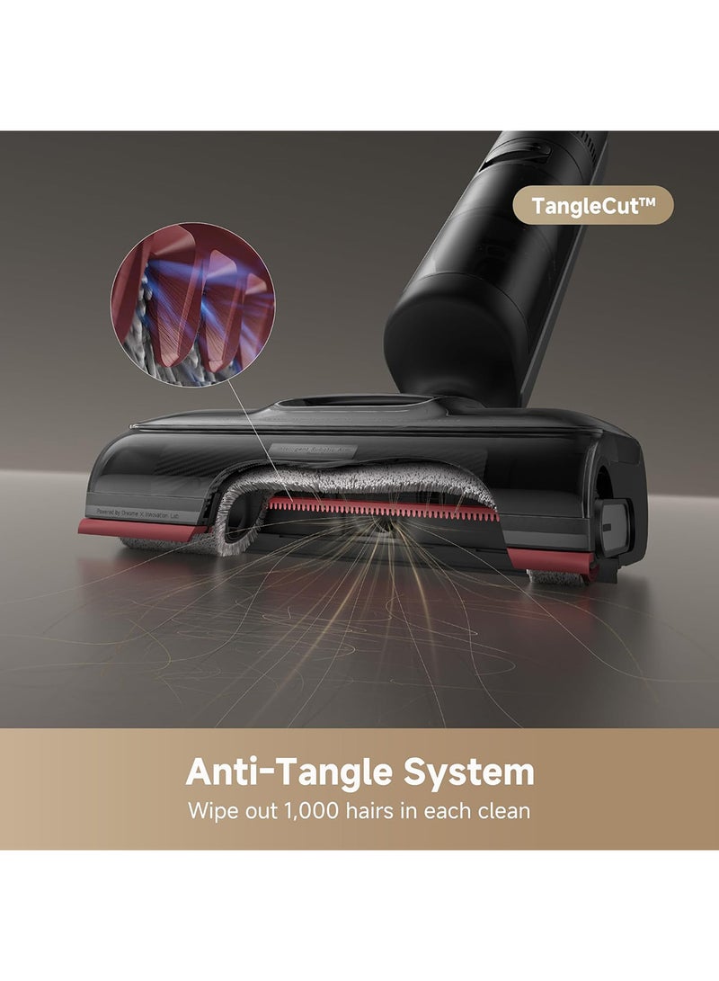 H15 Pro Wet and Dry Vacuum, GapFree AI DescendReach Robotic Arm, Triple Edge Coverage, 21KPa Suction, 0 Tangle, Immersive 100°C Brush Wash, 5 min 90°C Drying, 180° Lie-Flat, App Control 200 W HHR46A Black