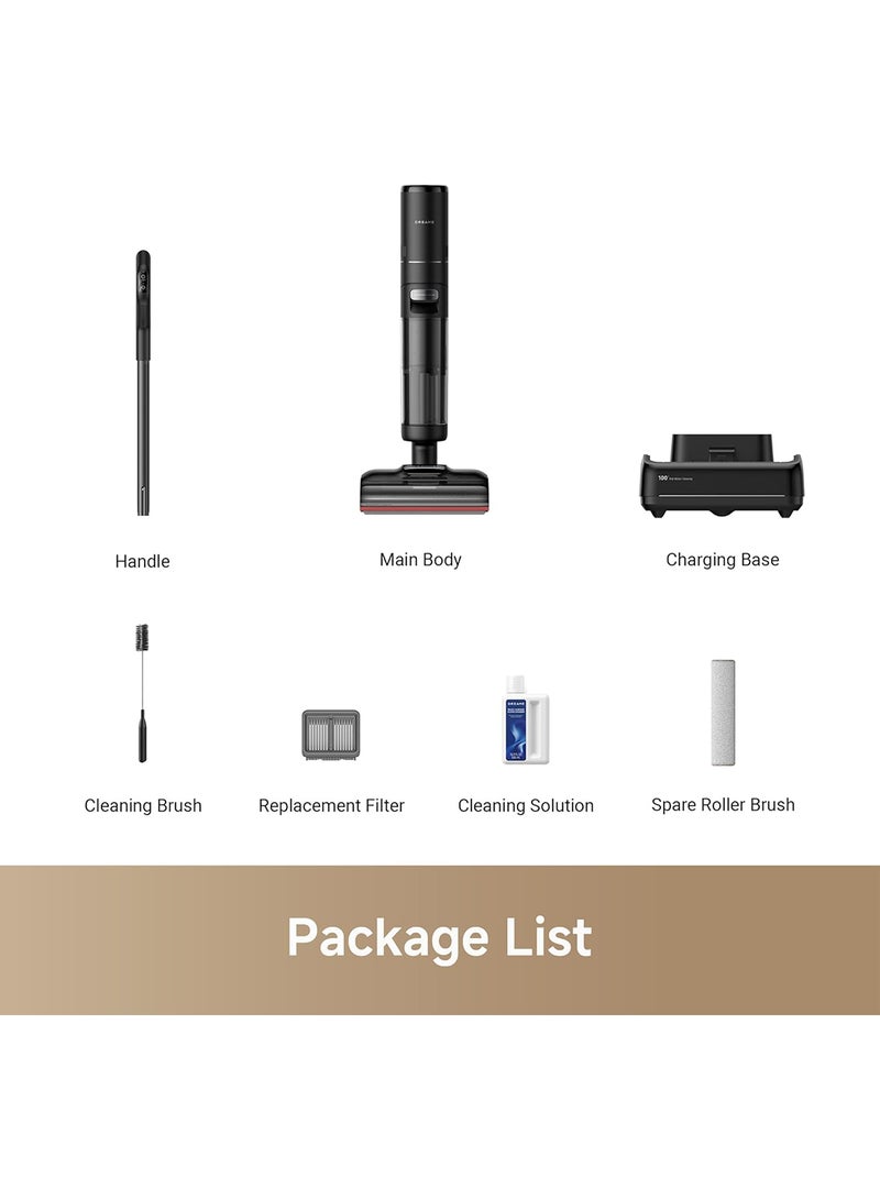 H15 Pro Wet and Dry Vacuum, GapFree AI DescendReach Robotic Arm, Triple Edge Coverage, 21KPa Suction, 0 Tangle, Immersive 100°C Brush Wash, 5 min 90°C Drying, 180° Lie-Flat, App Control 200 W HHR46A Black