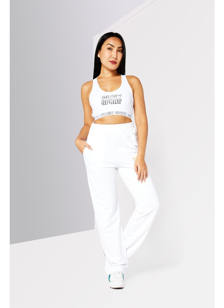 Women Sportswear Fit Sleeveless Gym Top, White