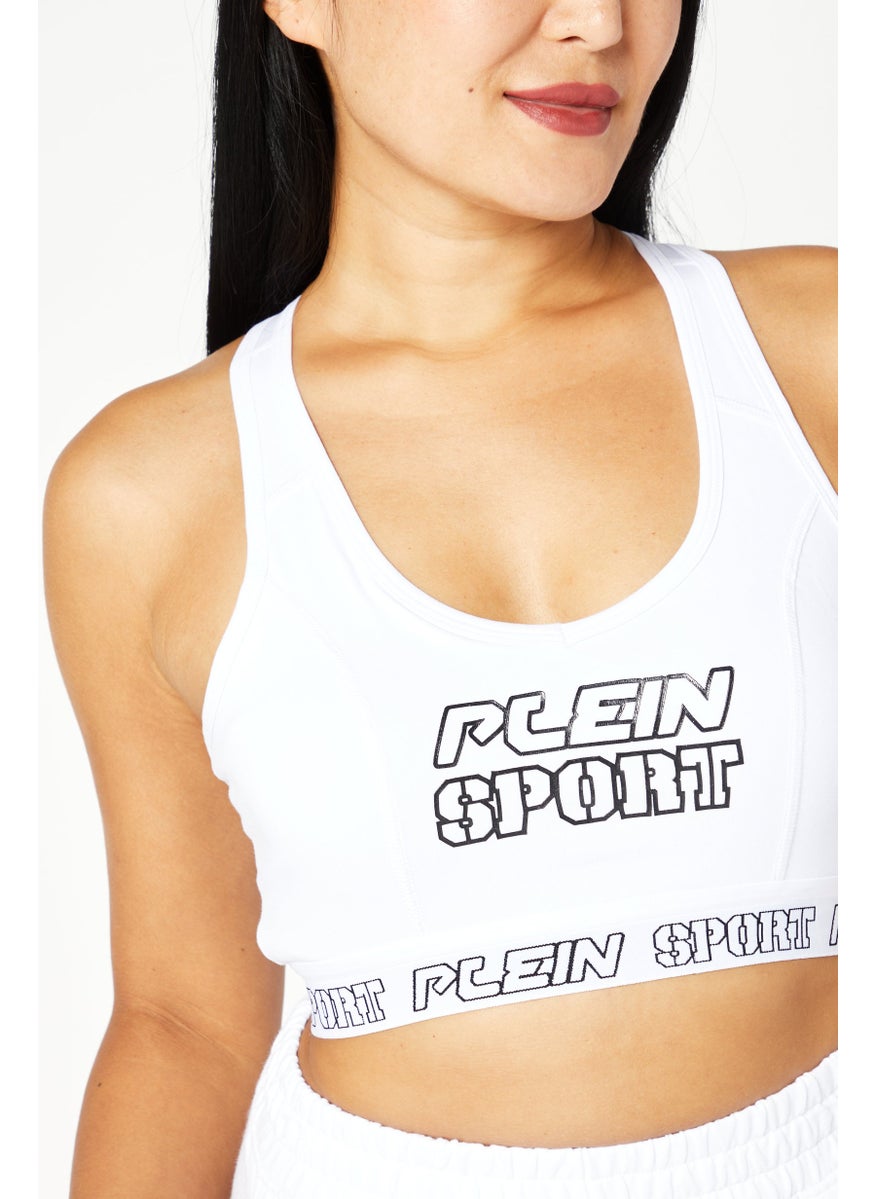 Women Sportswear Fit Sleeveless Gym Top, White