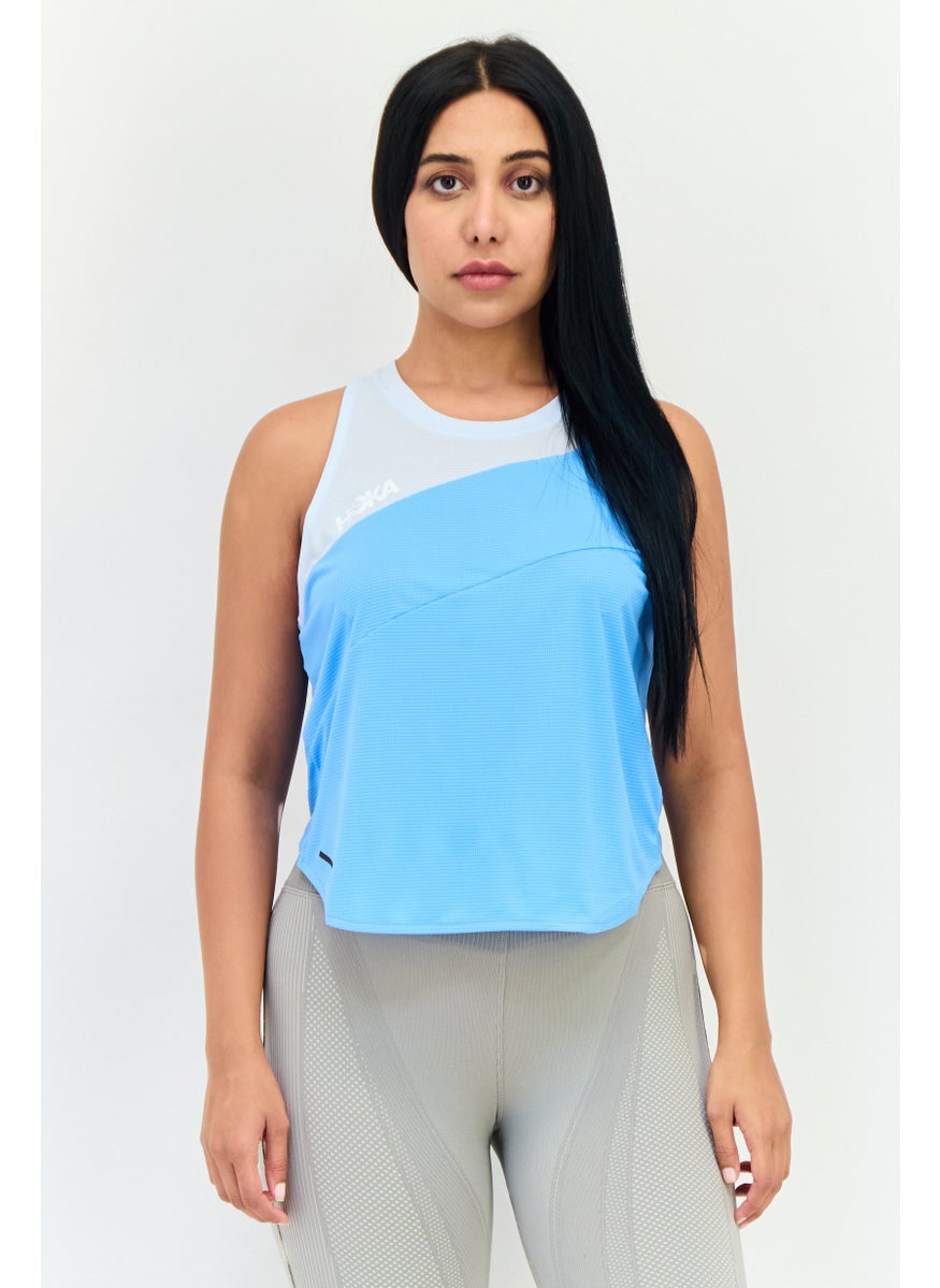 Women Sportswear Fit Sleeveless Training Tank Top, Light Blue