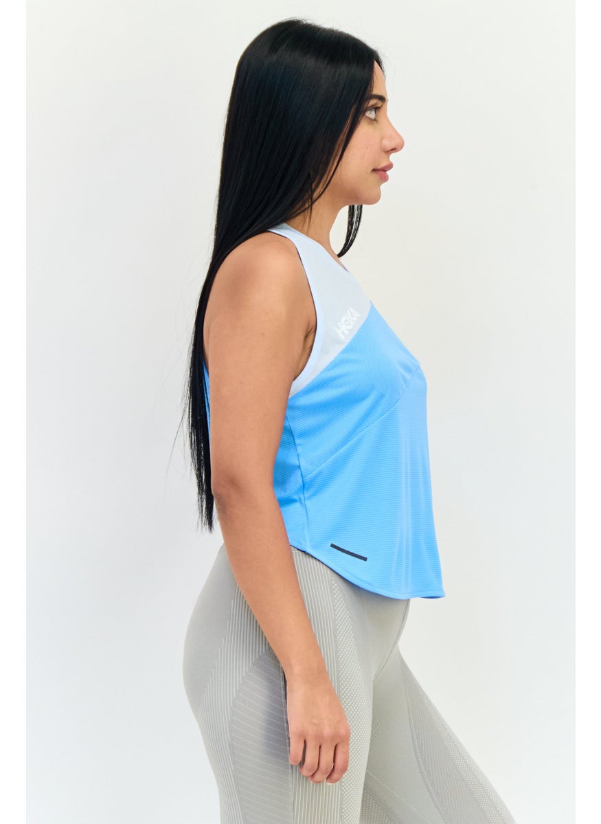 Women Sportswear Fit Sleeveless Training Tank Top, Light Blue
