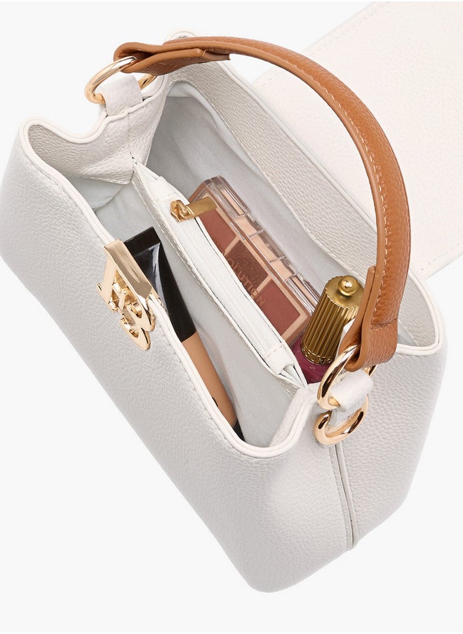 Women's Textured Crossbody Bag with Detachable Shoulder Strap and Top Handle