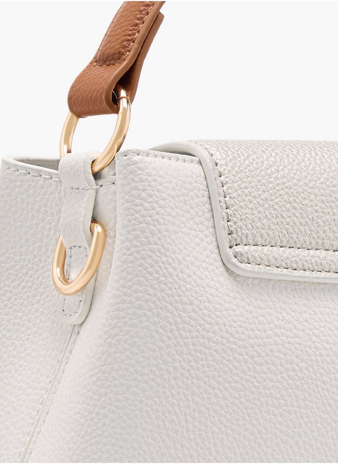 Women's Textured Crossbody Bag with Detachable Shoulder Strap and Top Handle