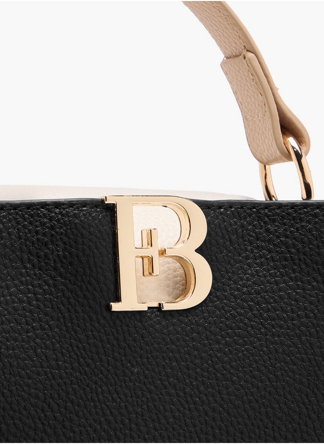 Women's Textured Crossbody Bag with Detachable Shoulder Strap and Top Handle