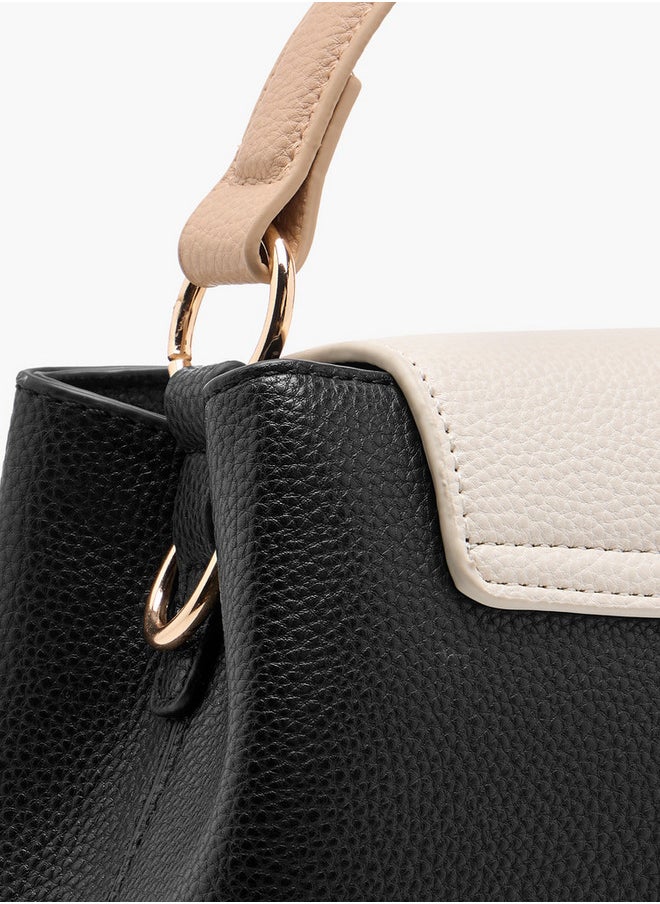 Women's Textured Crossbody Bag with Detachable Shoulder Strap and Top Handle