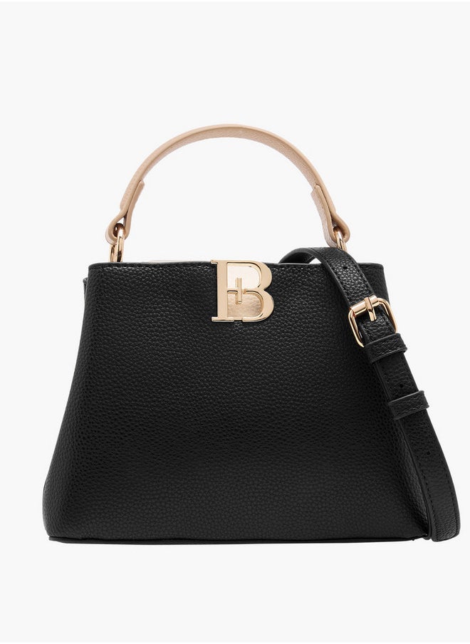 Women's Textured Crossbody Bag with Detachable Shoulder Strap and Top Handle
