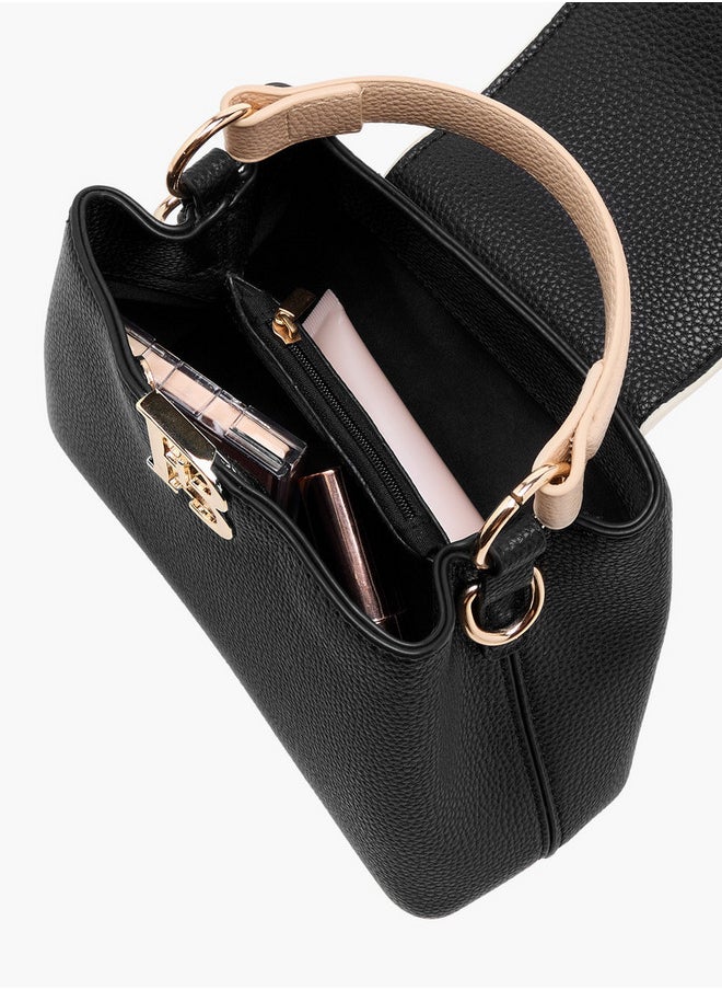 Women's Textured Crossbody Bag with Detachable Shoulder Strap and Top Handle