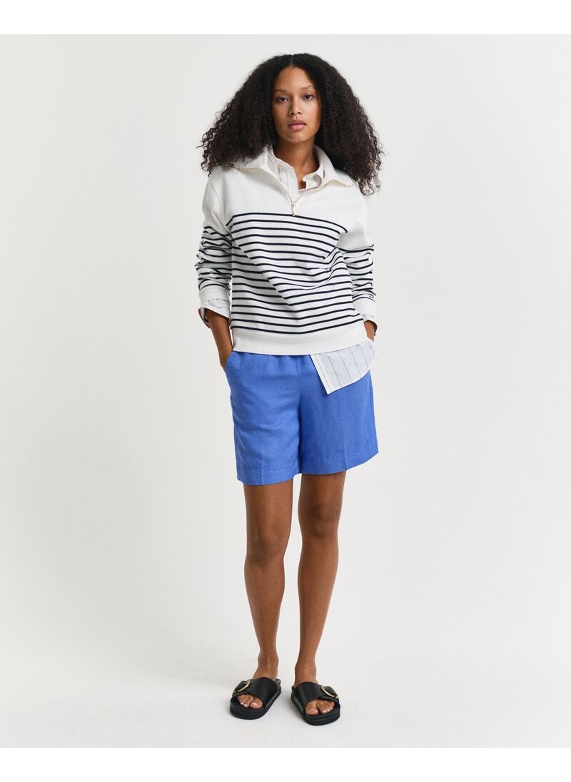 Ribbed Breton Half-Zip Sweatshirt