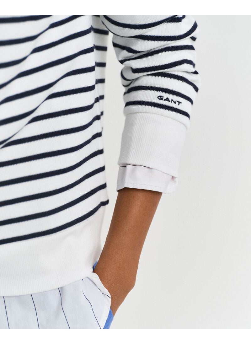 Ribbed Breton Half-Zip Sweatshirt