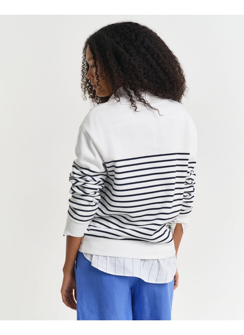 Ribbed Breton Half-Zip Sweatshirt