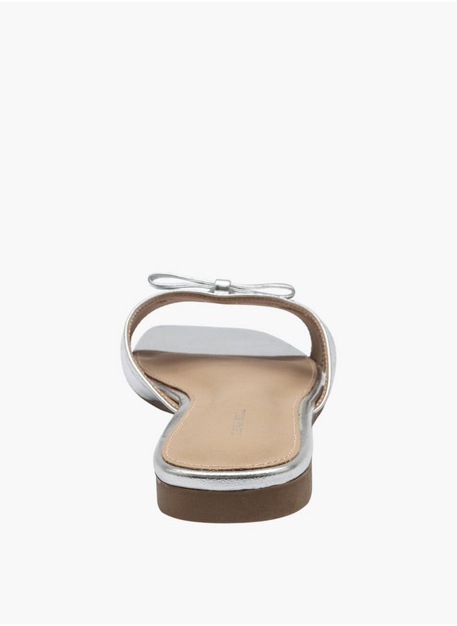 Bow Accent Slip-On Flat Sandals