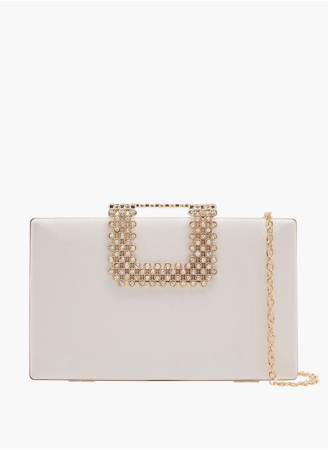 Women's Embellished Clutch with Chain Strap