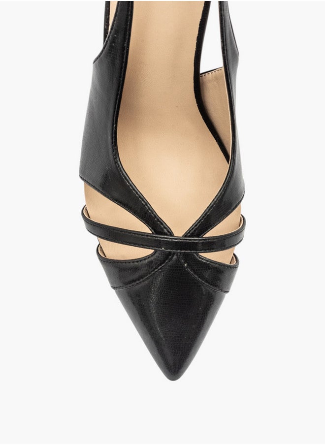 Solid Slingback Shoes with Stiletto Heels