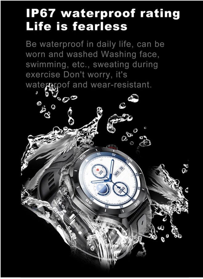 Men's Bluetooth Smartwatch, 1.52-Inch Full-Screen Touch, IP67 Waterproof, Answer/Make Phone Function, Exercise And Sleep Monitoring, Universal For Android And IOS Systems,Smart Watch RT i129