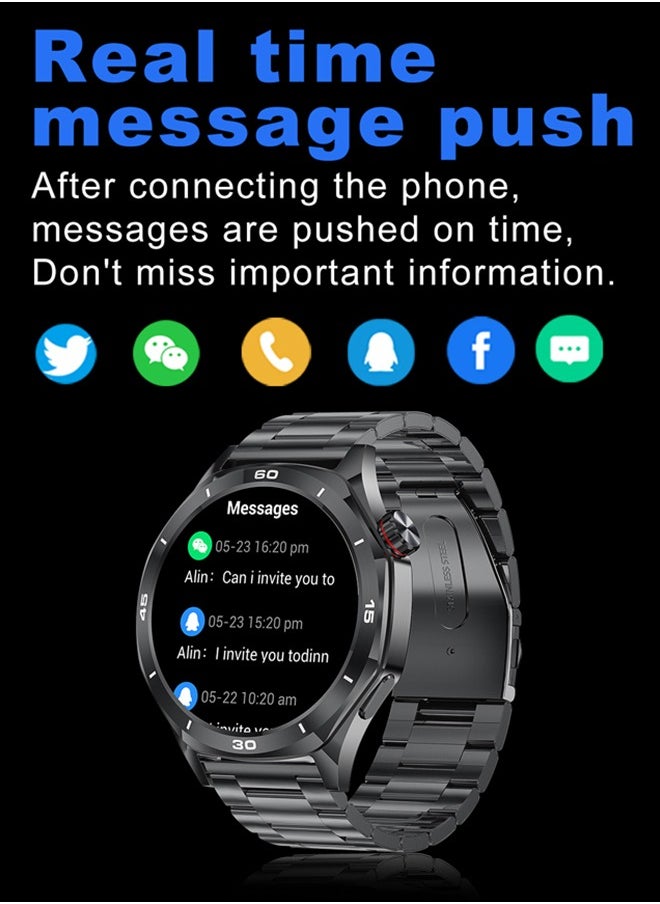 Men's Bluetooth Smartwatch, 1.52-Inch Full-Screen Touch, IP67 Waterproof, Answer/Make Phone Function, Exercise And Sleep Monitoring, Universal For Android And IOS Systems,Smart Watch RT i129