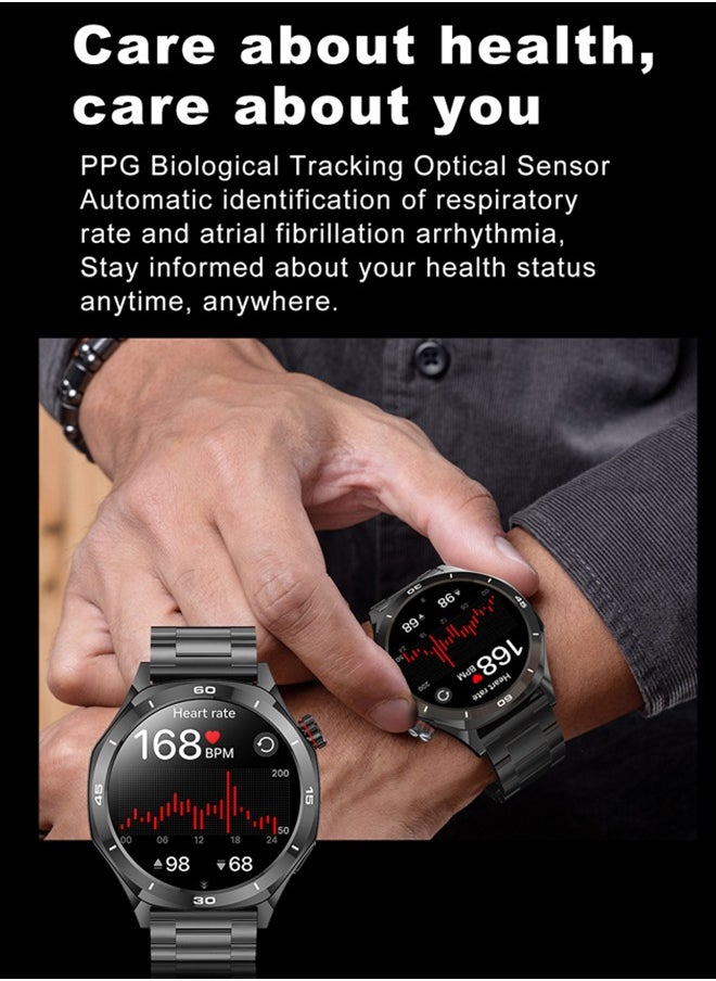 Men's Bluetooth Smartwatch, 1.52-Inch Full-Screen Touch, IP67 Waterproof, Answer/Make Phone Function, Exercise And Sleep Monitoring, Universal For Android And IOS Systems,Smart Watch RT i129