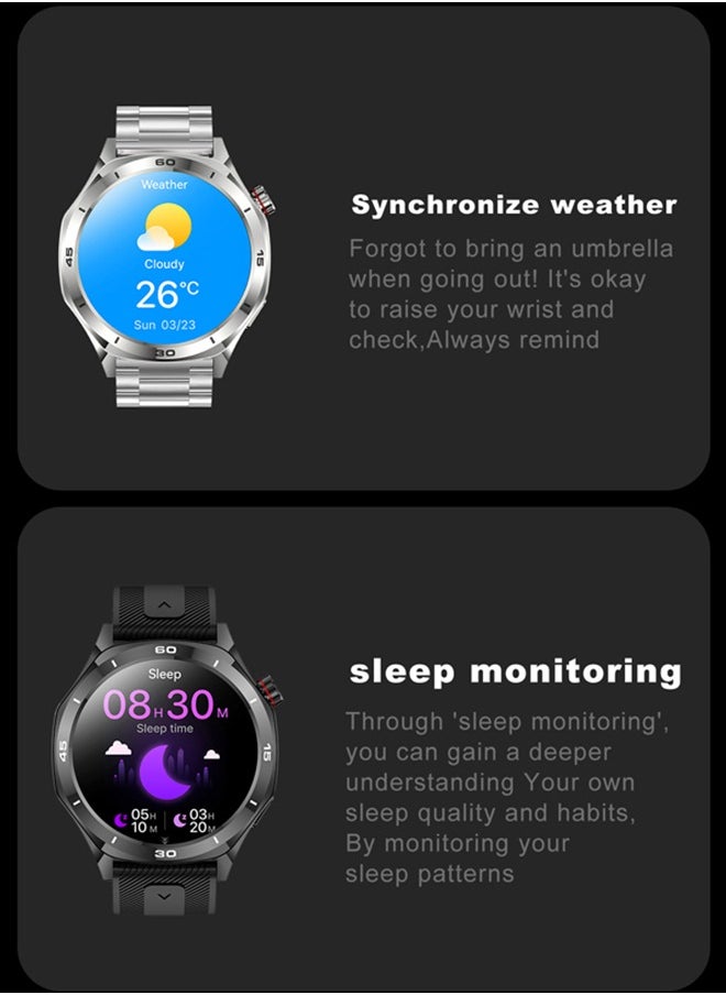 Men's Bluetooth Smartwatch, 1.52-Inch Full-Screen Touch, IP67 Waterproof, Answer/Make Phone Function, Exercise And Sleep Monitoring, Universal For Android And IOS Systems,Smart Watch RT i129