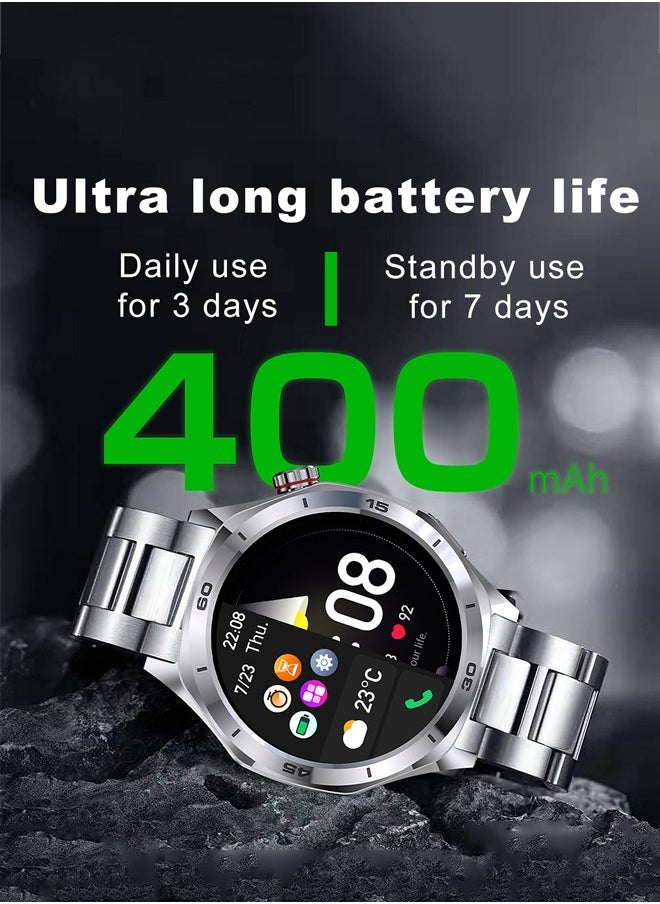 Men's Bluetooth Smartwatch, 1.52-Inch Full-Screen Touch, IP67 Waterproof, Answer/Make Phone Function, Exercise And Sleep Monitoring, Universal For Android And IOS Systems,Smart Watch RT i129