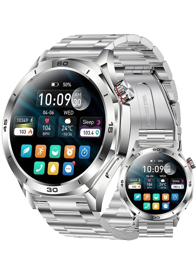 Men's Bluetooth Smartwatch, 1.52-Inch Full-Screen Touch, IP67 Waterproof, Answer/Make Phone Function, Exercise And Sleep Monitoring, Universal For Android And IOS Systems,Smart Watch RT i129