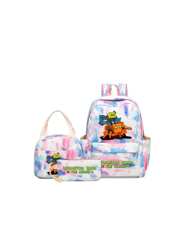 Fun cartoon three-piece set | Waterproof and wear-resistant material | Mountain climbing / Campus commuting / Daily storage with one click - 5