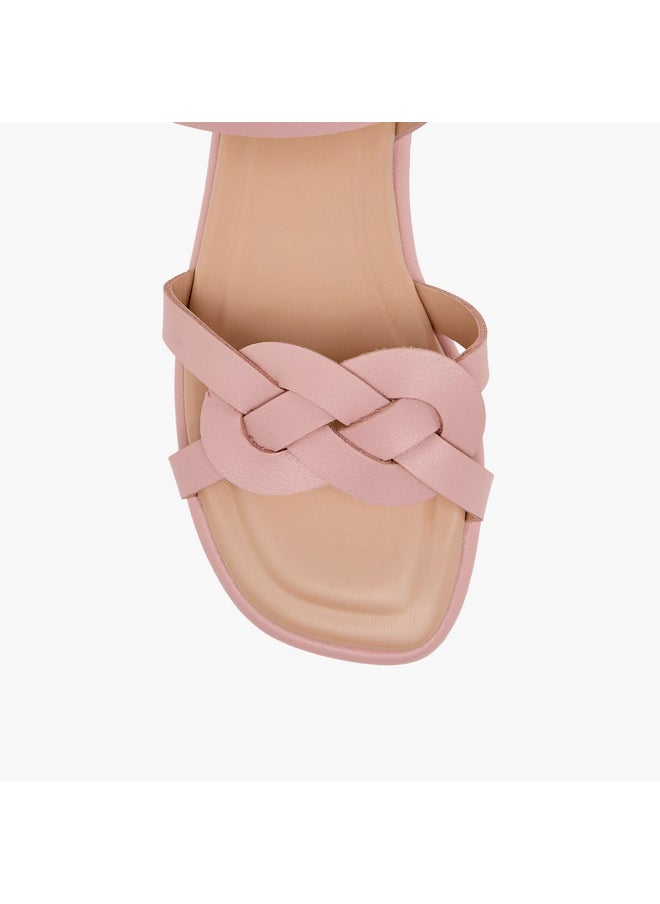 Girls Strap Detail Sandals with Hook and Loop Closure