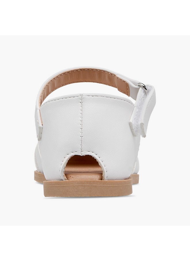 Girls Bow Accent Sandals with Hook and Loop Closure