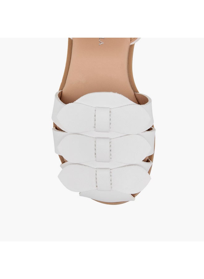 Girls Bow Accent Sandals with Hook and Loop Closure