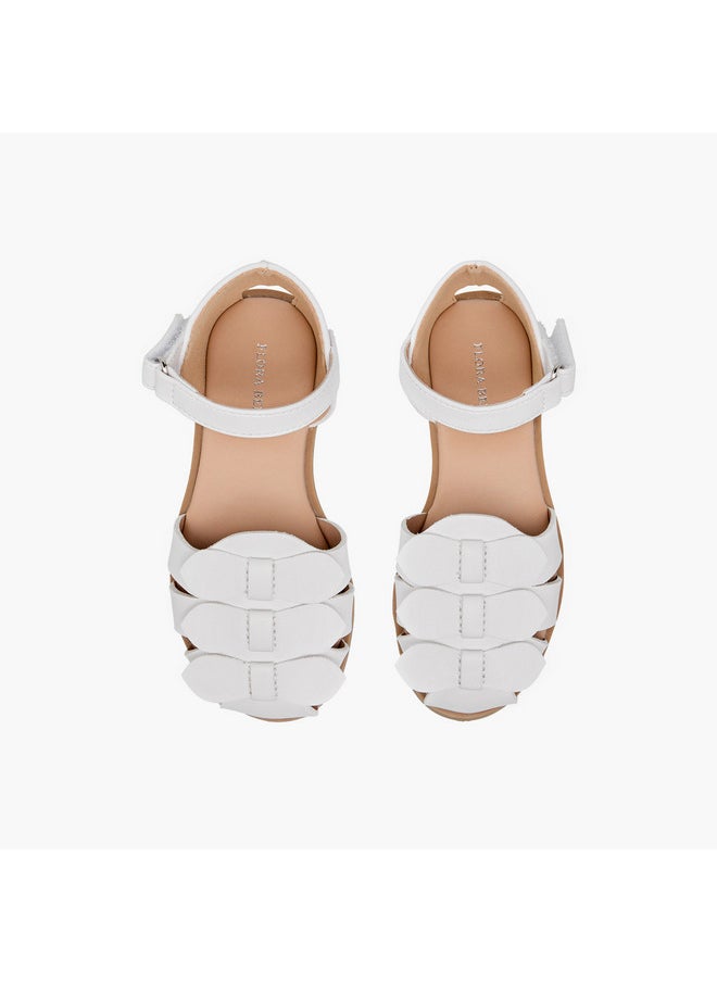 Girls Bow Accent Sandals with Hook and Loop Closure