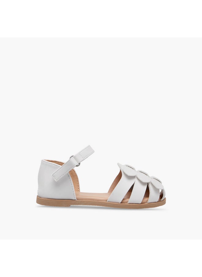 Girls Bow Accent Sandals with Hook and Loop Closure