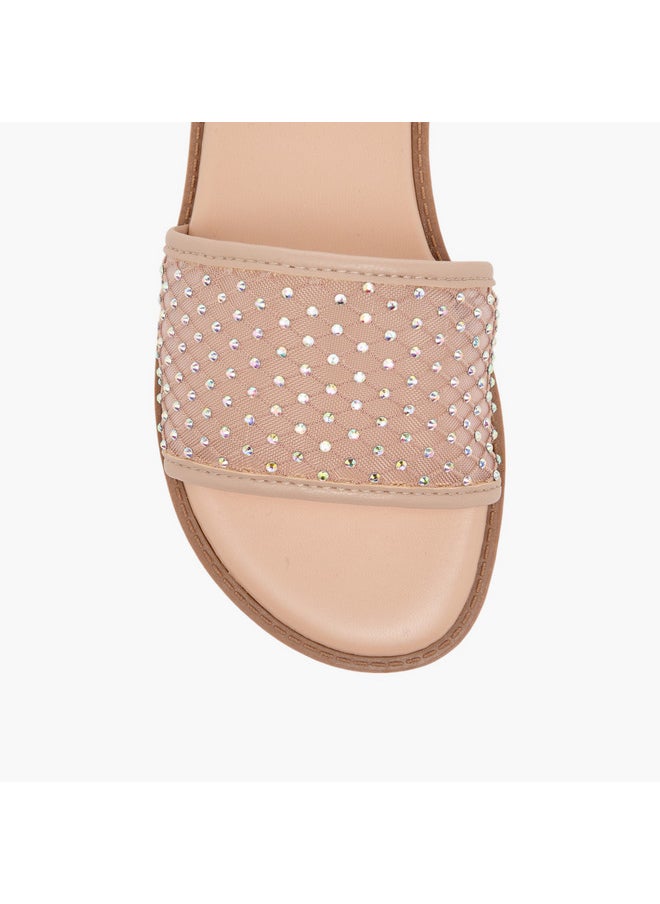 Girls Embellished Slip-On Sandals