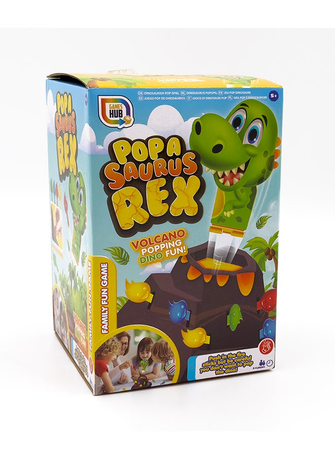 Popa Saurus Rex Dino Pop Game - Fun And Exciting Family Game For 2-4 Players Volcano Popping Dino Fun