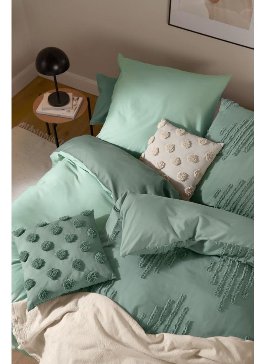 Textured Duvet Set 135 x 200 cm, Sage Green