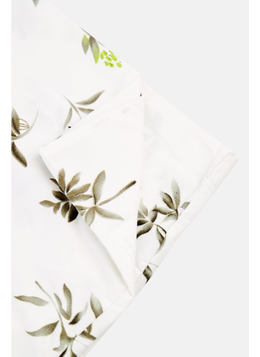 King 3 Pcs Allover Print Duvet Set, White