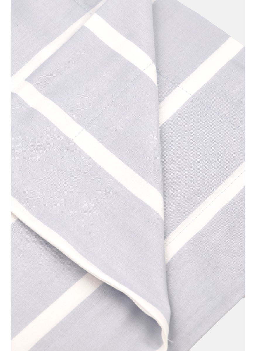 Single Satin Duvet Set 140 x 200 cm, Blue/White