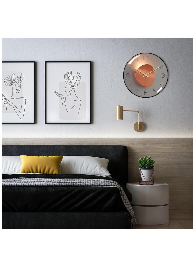 Wall Clock, 8 Inch Silent Non Ticking Modern Wall Clock, Clear and Easy to Read for Living Room Meeting Rooms Bedroom Kitchen Office Decor