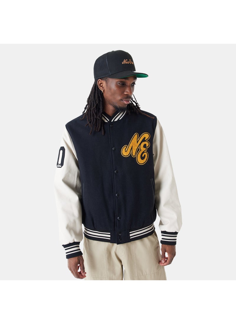 Men's Script Logo Varsity Jacket
