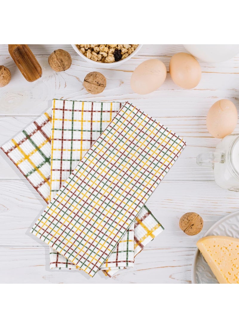 SAMI STUDIOS Kitchen Cleaning Towel SUPER VALUE PACK 100 Pure Cotton Towel Soft Absorbent Hand Towel Lunch Towel Daily Use Face Towel Large Size 40 x 60 cm Morocco Check Set of 6 Pcs