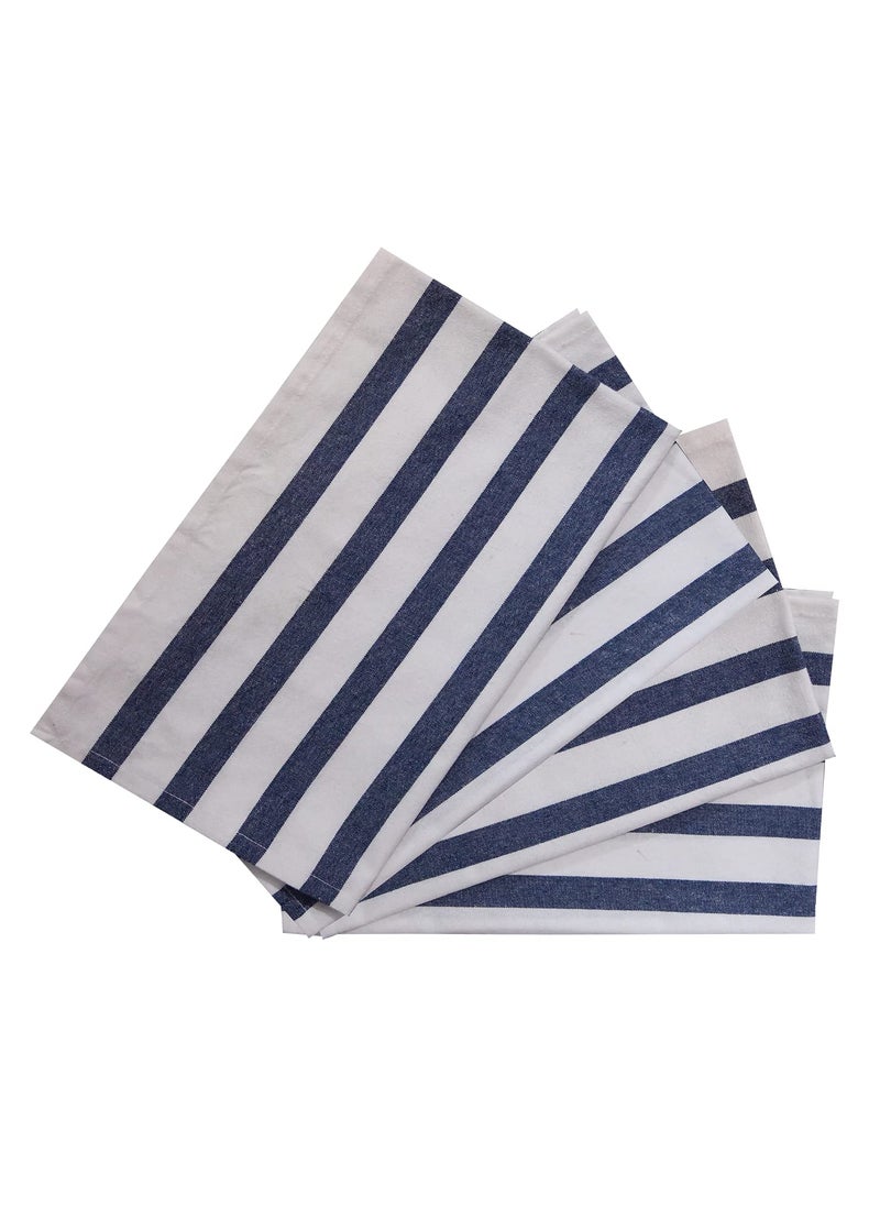 NTSTAR Kitchen Towels Cotton 4570cm 190GSM Blue Big Stripes 4