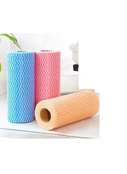 ADSTRUM ENTERPRISES Disposable Cleaning Towels Paper Towels Multipurpose Fabric NonWoven Kitchen Disposable Cleaning Nonstick Wiping Rag House Cleaning Cloth Washcloth Towel Multi Color Pack of 1