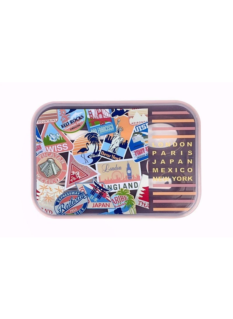 Kytaste Lunch Box with 3 Separate Compartments for School Office with Spoon (Brown)