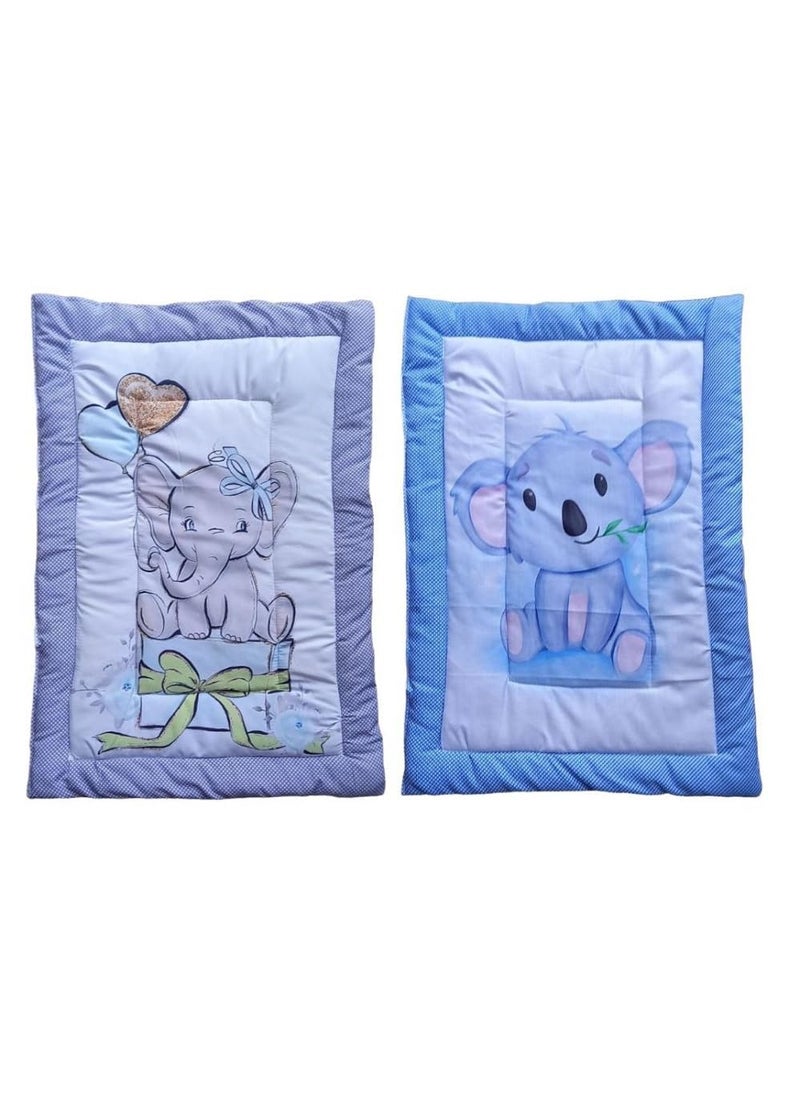 Vivatra Combo Newborn Baby Pom Pom Cotton Baby Bed Godari Cradle Bed Crib Sheet Changing Mat Baby Godadi Godari Bedding Set Mattress_Pack of 2 Piece_20 30 Inch Elephante Koala